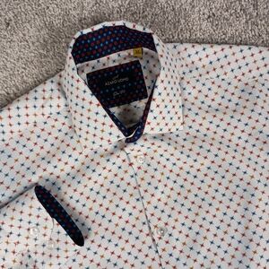 Azaro Uomo XL Slim Fit AOP Stars Mens Button Down Shirt